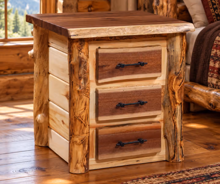Summit Trail Aspen & Black Walnut Three Drawer Nightstand