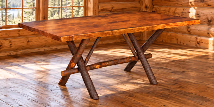 Riverstone Brown Maple Live-Edge Dining Table