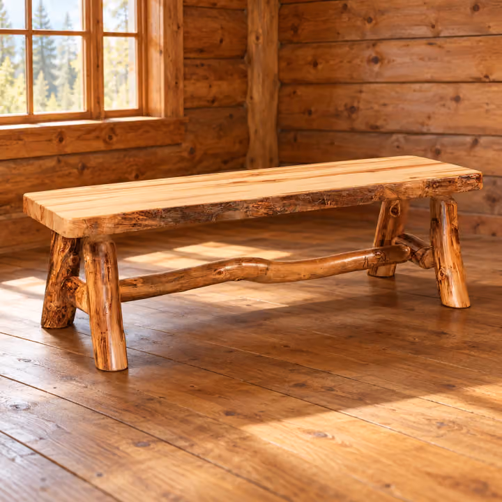 Timber Hollow Aspen Five-Foot Live-Edge Bench