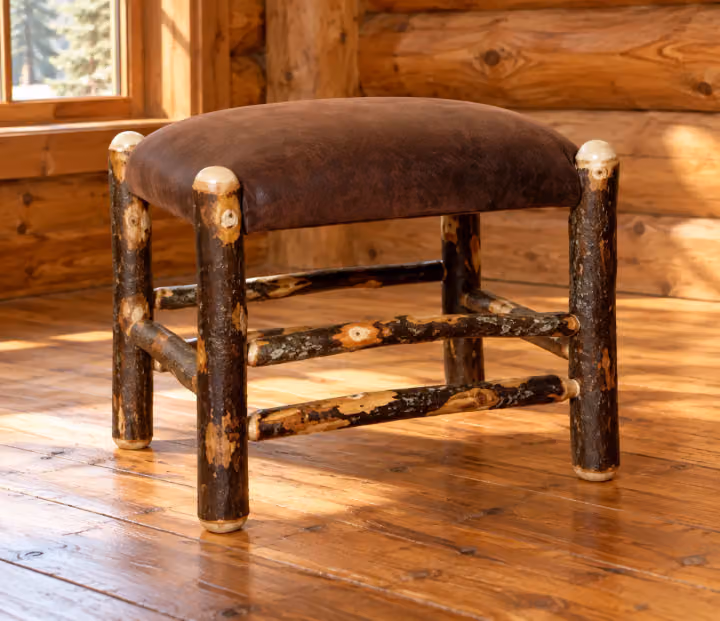 Hemlock Ridge Hickory Upholstered Ottoman