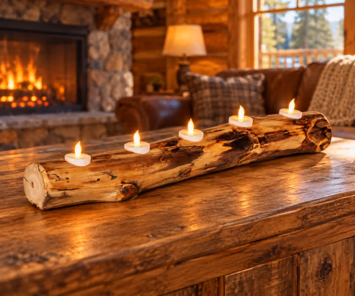 Hearthside 5-Light Aspen Log Candle Holder