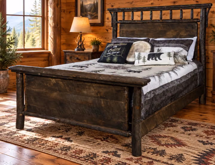 Stonewater Rough-sawn Maple & Hickory Rail Bed