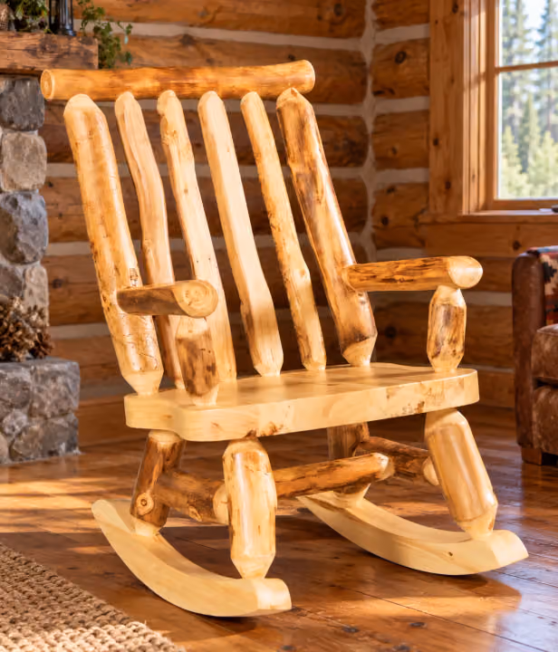 Timber Hollow Aspen Adult Log Rocking Chair