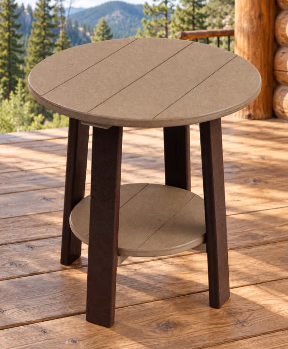 Round End Table — Outdoor Poly in an outdoor setting