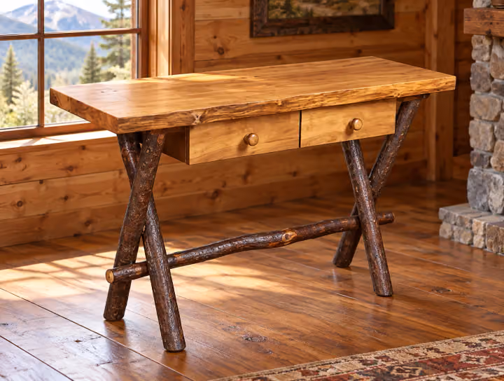 Creekstone Maple Two-Drawer Live-Edge Console