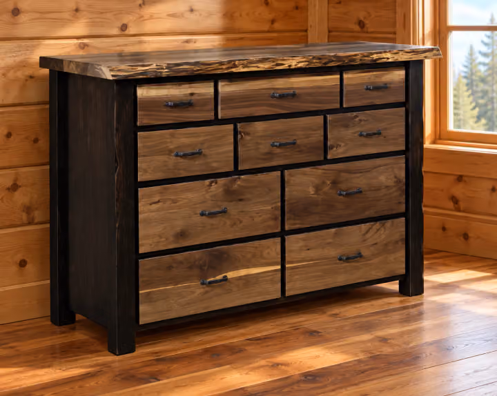 Forest Bank Black Walnut & Maple 10-Drawer Dresser