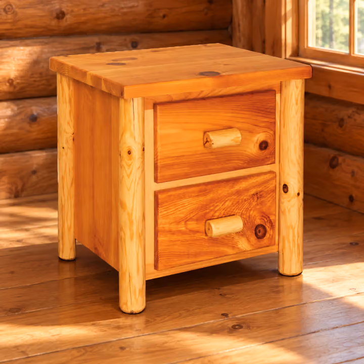 Timber Hollow Plain Pine Two-Drawer Nightstand