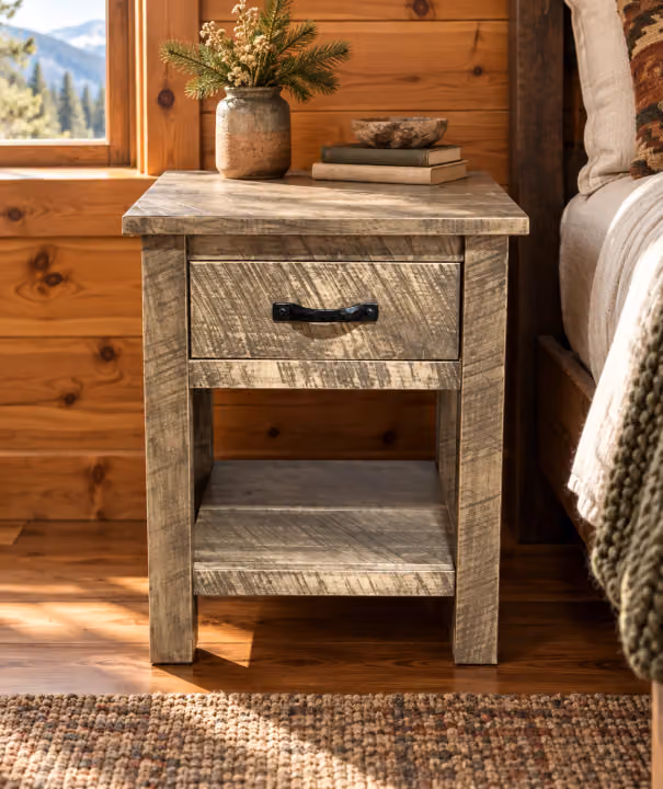 Stone Valley Rough-sawn Maple 1-Drawer Nightstand
