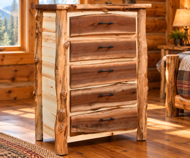Summit Trail Aspen & Black Walnut Five Drawer Chest