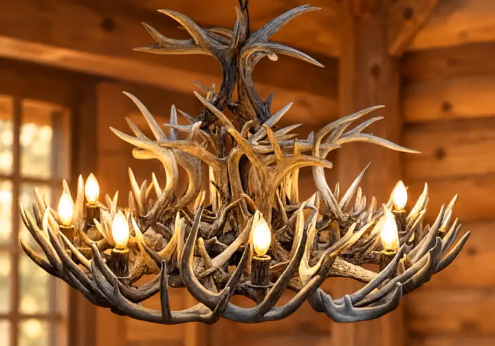 Cascading Woodland Ten-Light Chandelier