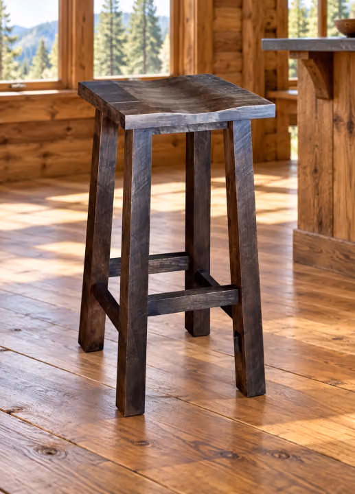 Ridge Landing Rough-sawn Maple Backless Bar Stool
