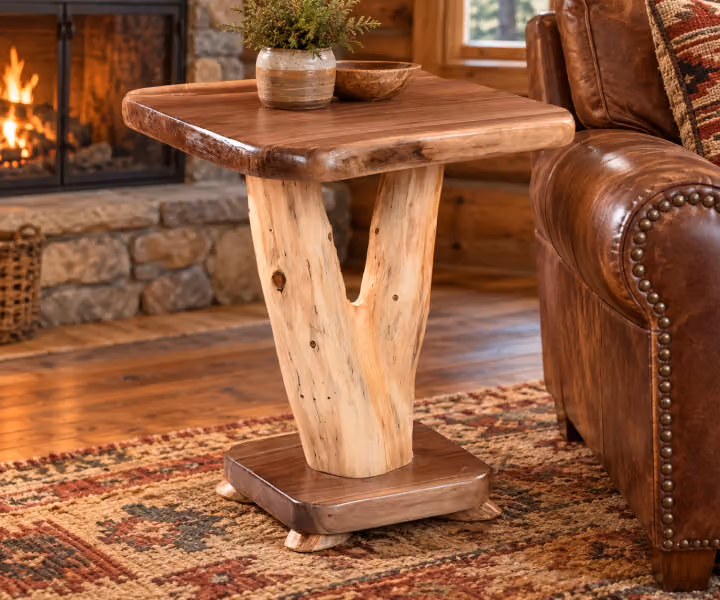 Woodland Details Black Walnut Y-Base End Table