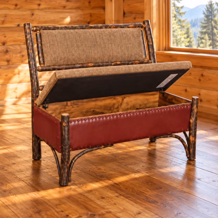 Fox Hollow Hickory Homestead Storage Bench