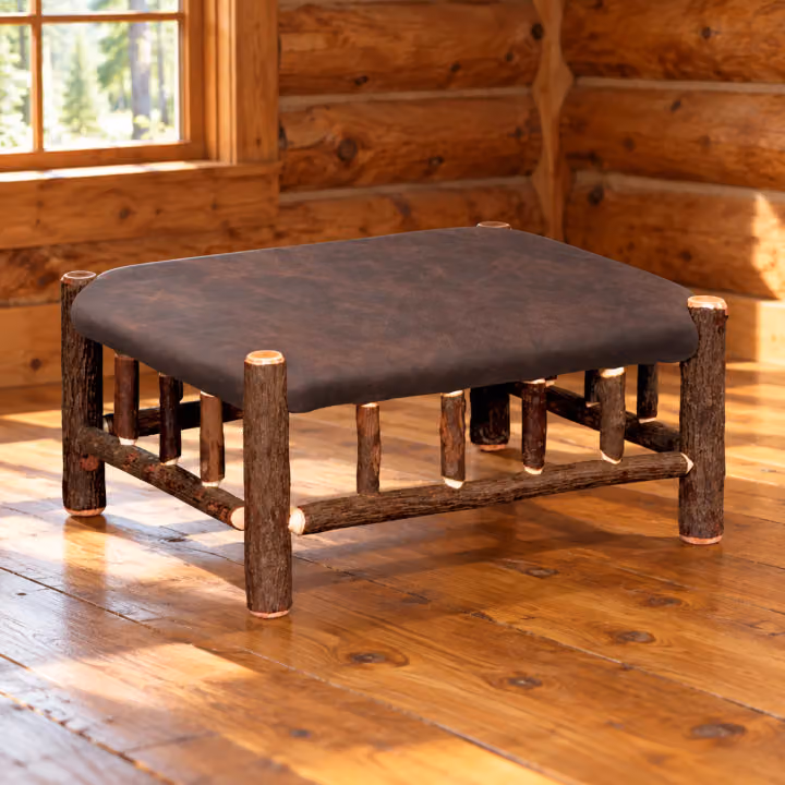 Log Hearth Hickory Cabin Lounge Ottoman