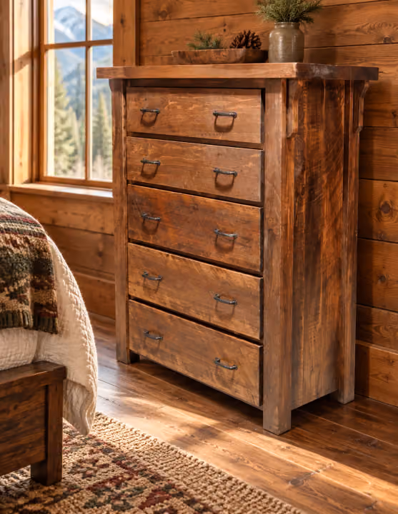 Copper Pass Rough-sawn Maple 5-Drawer Chest
