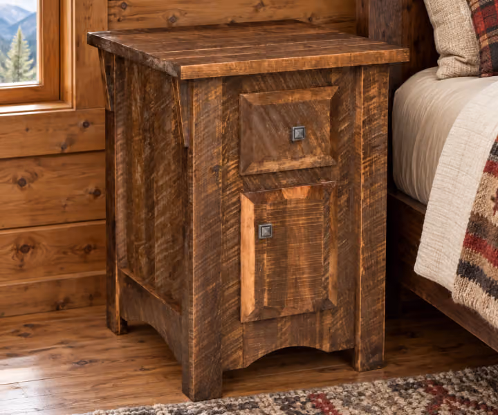 Timber Summit Rough-sawn Maple Drawer & Door Nightstand