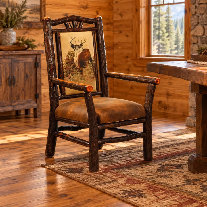 Fox Hollow Hickory Homestead Upholstered Arm Chair