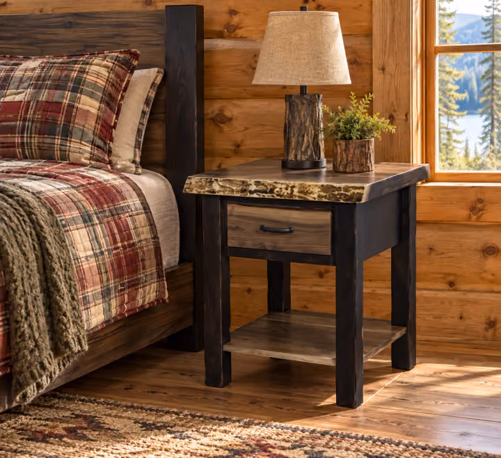 Forest Bank Black Walnut & Maple 1-Drawer Nightstand