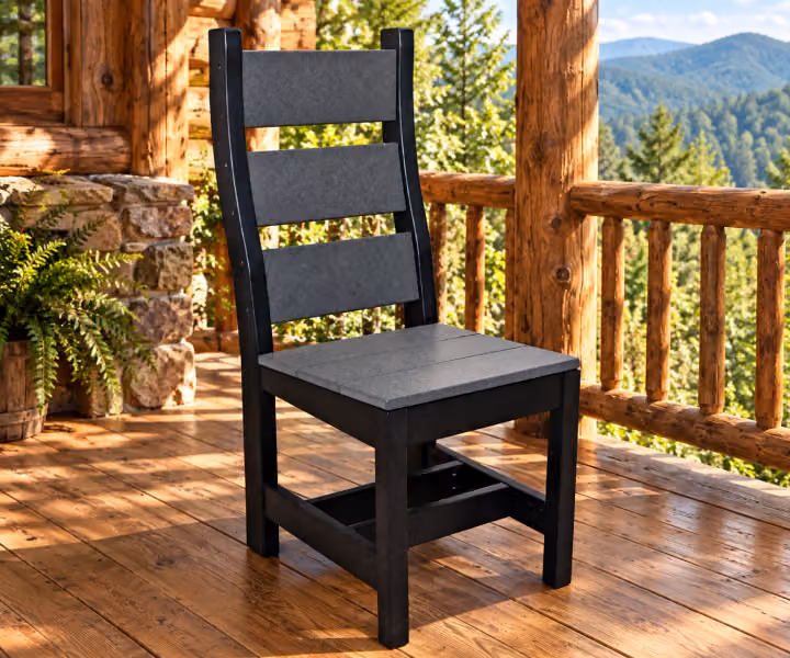 Willow Bay Poly Quiet Cove Solid No Arms in an outdoor mountain cabin setting