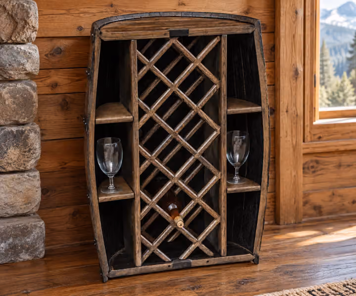 Caskwood Full Barrel Wine Rack