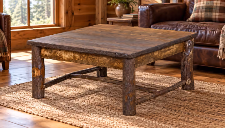 Stonewater Rough-sawn Maple & Hickory Square Coffee Table