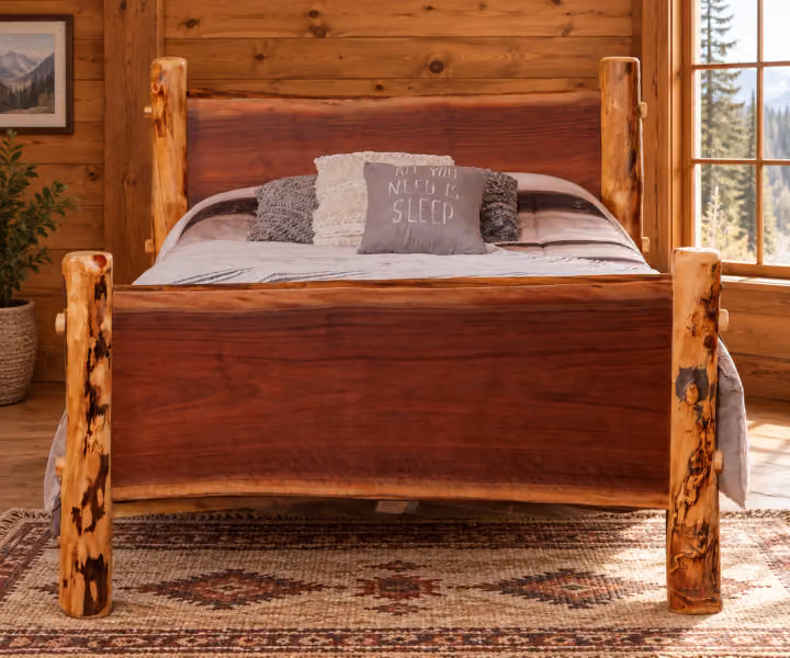 Hearthside Alder Peak Walnut & Aspen High Headboard Bed