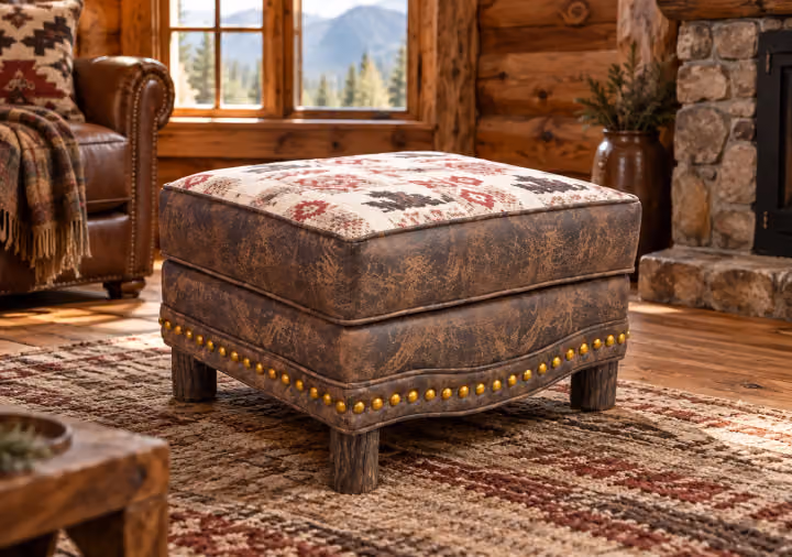 Canyon Hearth Hickory Storage Ottoman