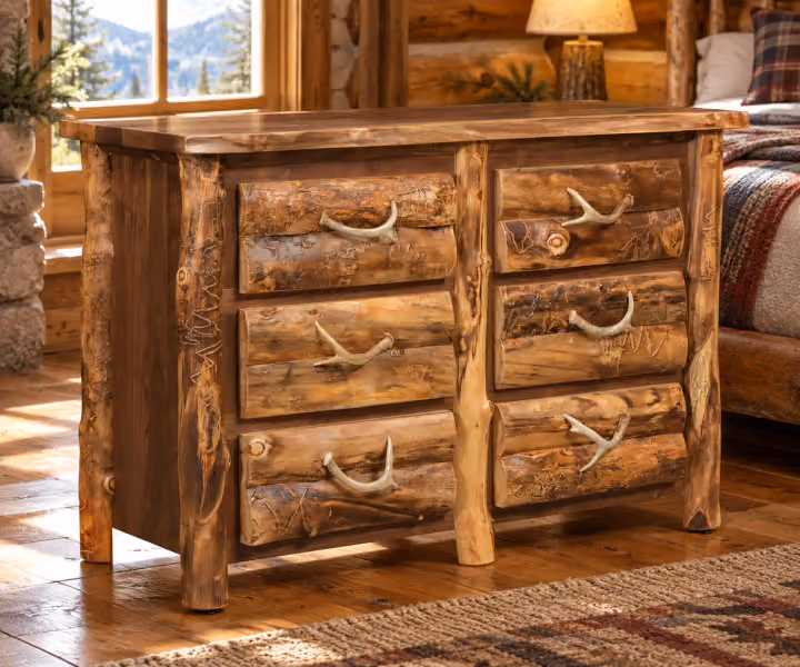 Highland Trail Aspen & Black Walnut Six Drawer Dresser