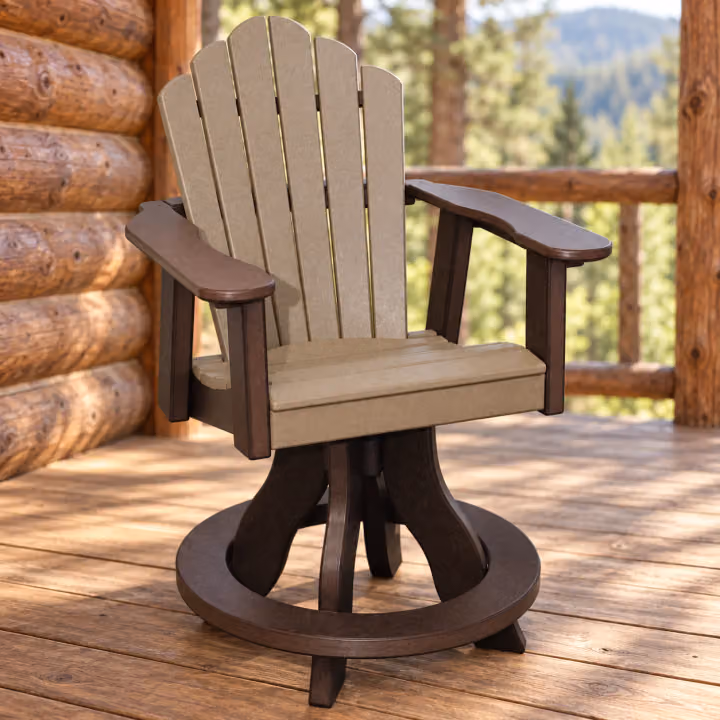 Harbor Curve Swivel Chair — Outdoor Poly in an outdoor setting