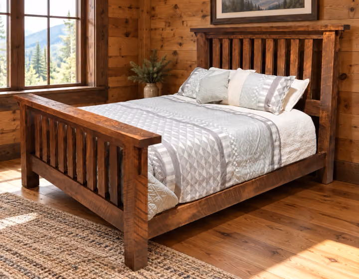 Copper Pass Rough-sawn Maple Slat Bed