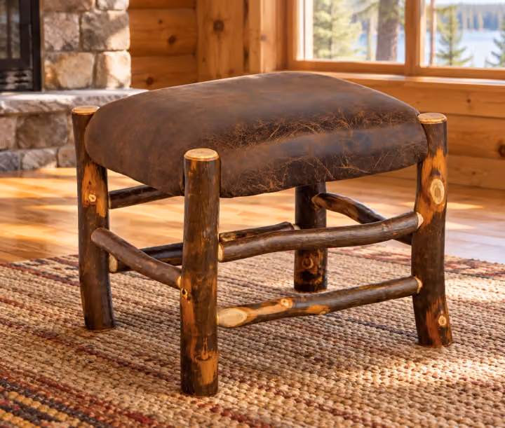Hearthside Hickory Glen Upholstered Ottoman