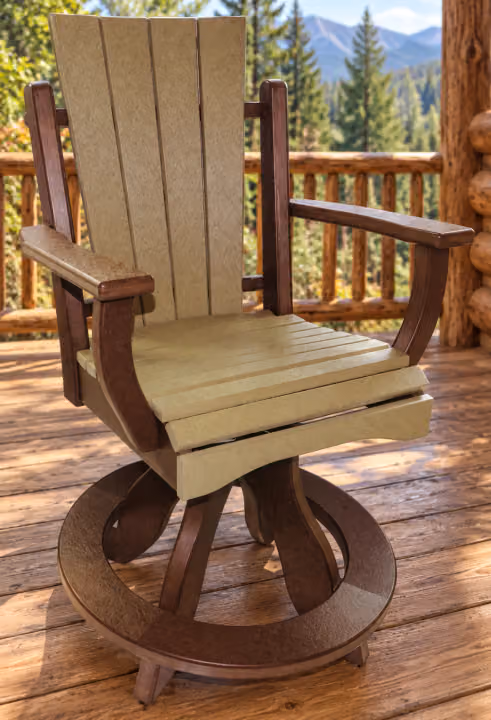 Meadow Square Swivel Chair — Outdoor Poly in an outdoor setting