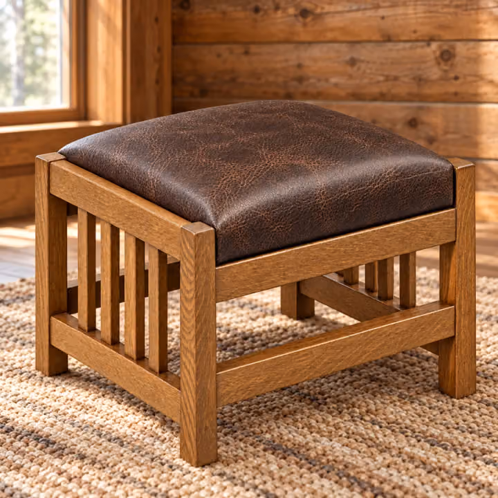 Spring Hollow Slat-Side Footstool