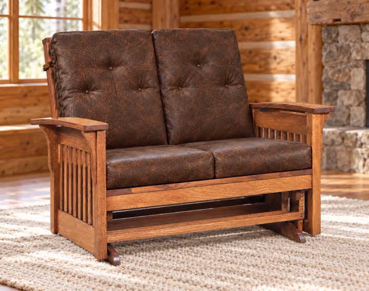 Walnut Hollow Slat Loveseat Glider