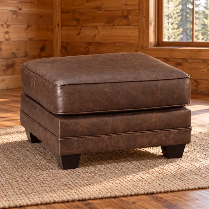 Willow Glen Leather Footstool