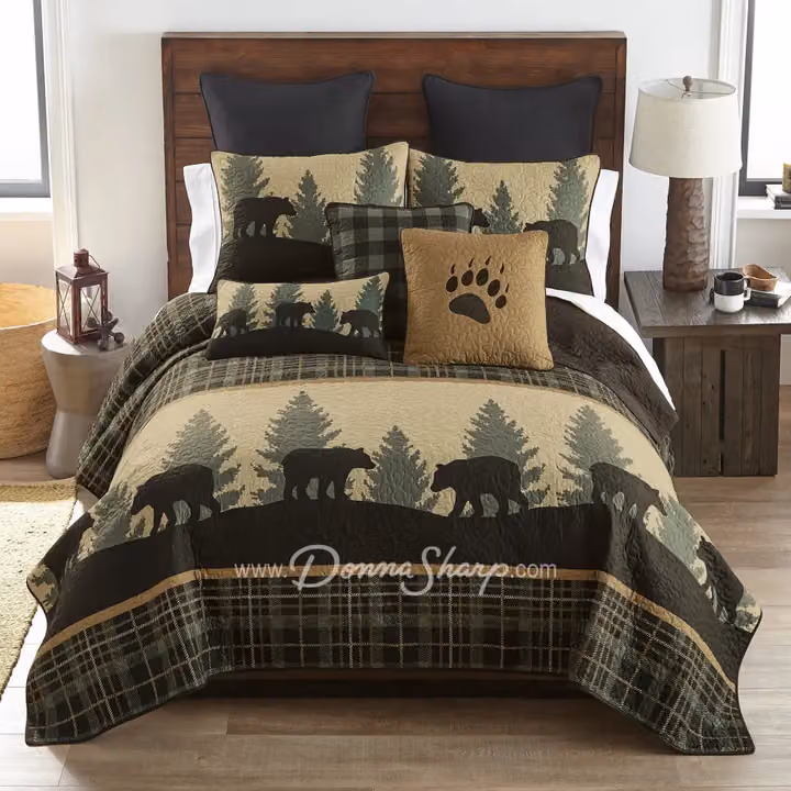 Bear Walk Plaid Pillow Sham