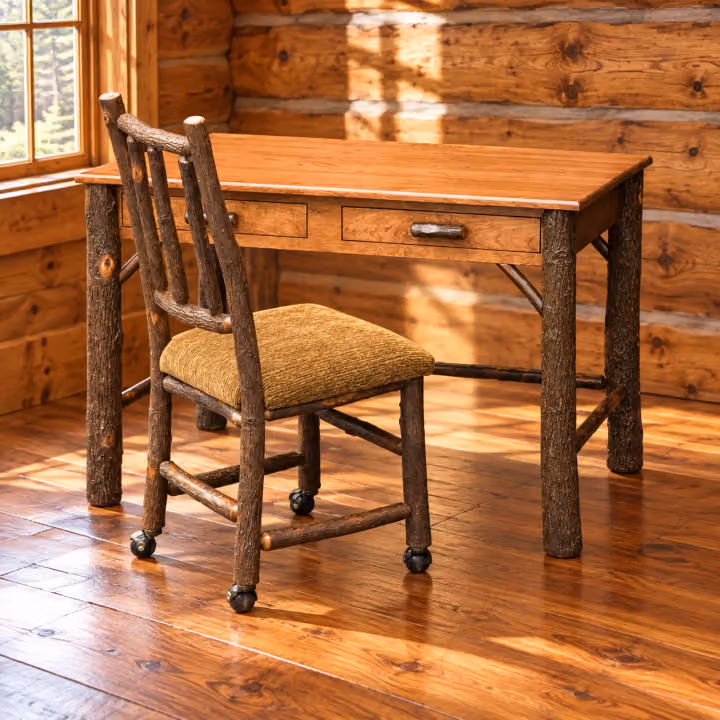 Fox Hollow Hickory Trailhead Desk with 2 Drawers