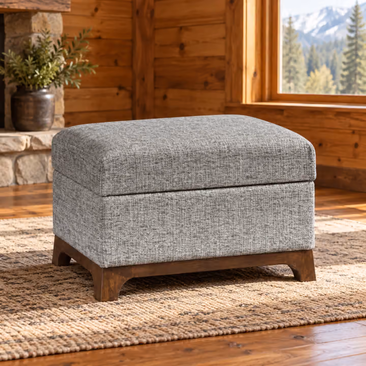 Meadow Glen Brown Maple Storage Ottoman