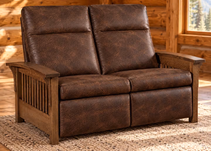 Summit Hollow Slat Wall-Hugger Loveseat Recliner