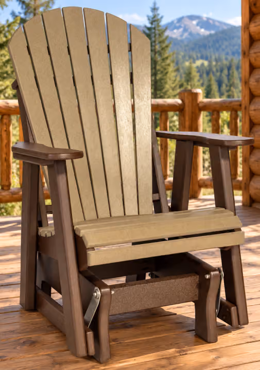 Lakeside Comfort Single Glider — Outdoor Poly in an outdoor setting