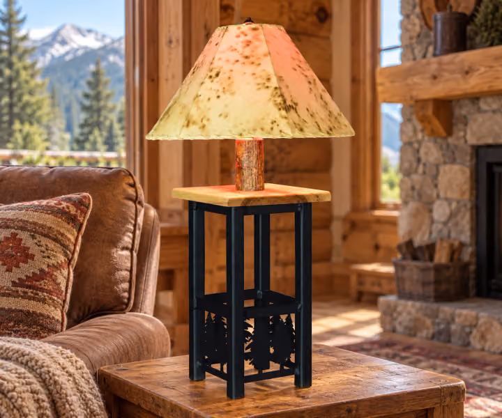 Iron Grove Lambskin-Shade Table Lamp