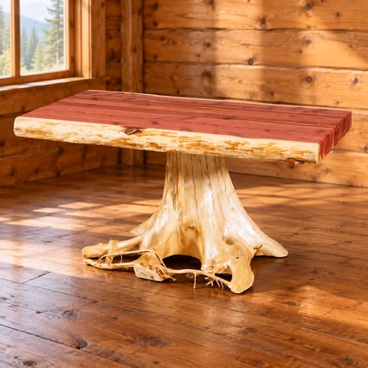Timber Hollow Red Cedar Stump-Base Coffee Table