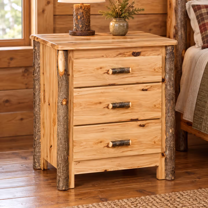 Hemlock Ridge Hickory 3-Drawer Nightstand