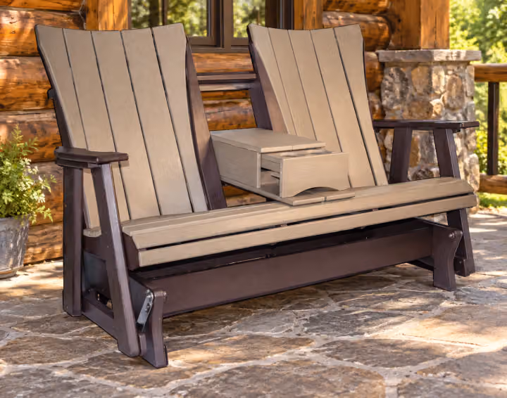 Ridgecrest Double Glider with Console  5-Foot — Outdoor Poly in an outdoor setting