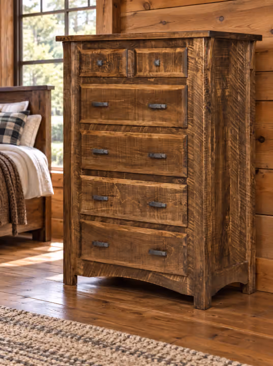 Timber Summit Rough-sawn Maple 6-Drawer Chest