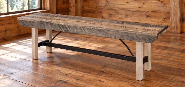 Canyon Cross Rough-sawn Maple Dining Bench