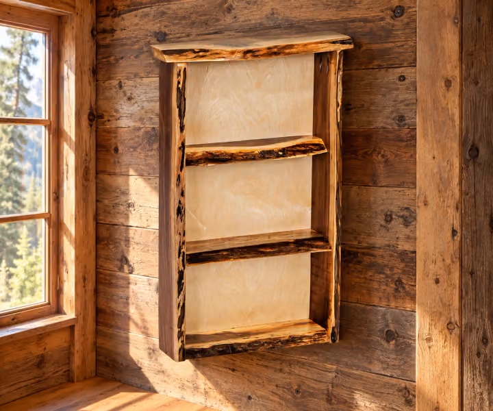 Hearthside Live Edge Haven Wide Walnut Wall Shelf