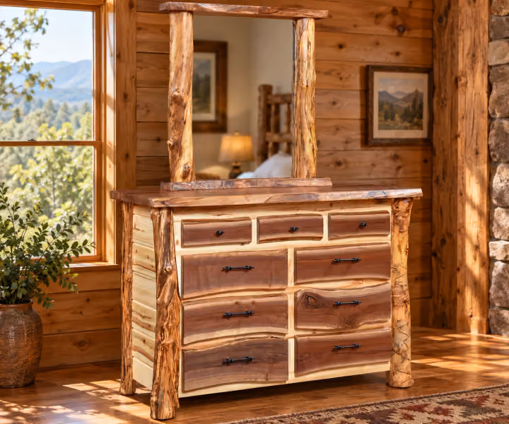 Summit Trail Aspen & Black Walnut 3 over Six Drawer Dresser