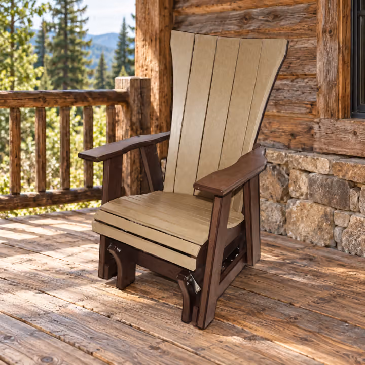 Ridgecrest Single Glider — Outdoor Poly in an outdoor setting