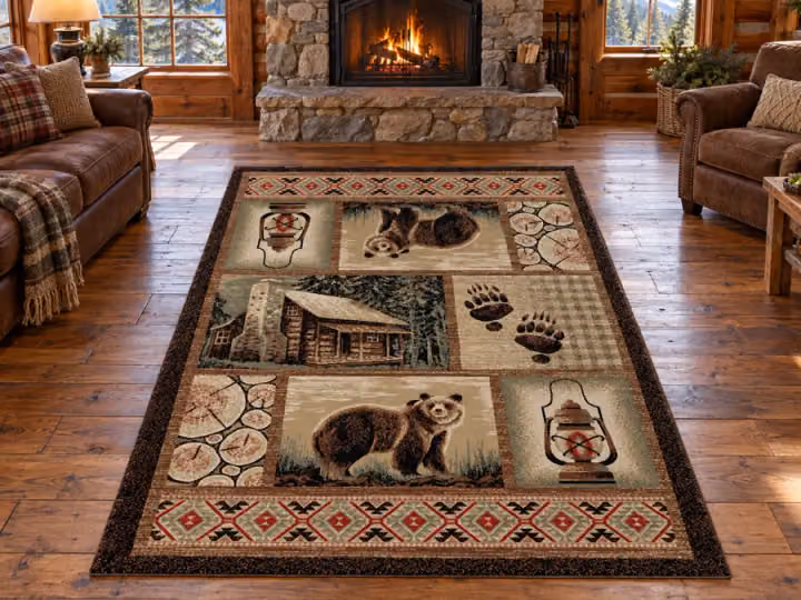 Bear Creek Lantern & Cabin Rug